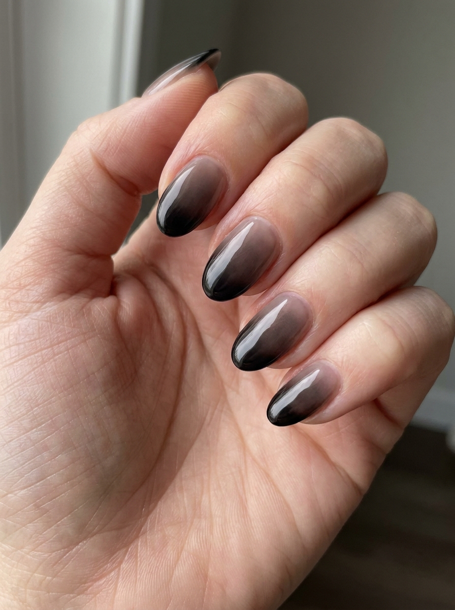Black Ombre Nails als Schwarze Nägel Ideen Inspiration 2026